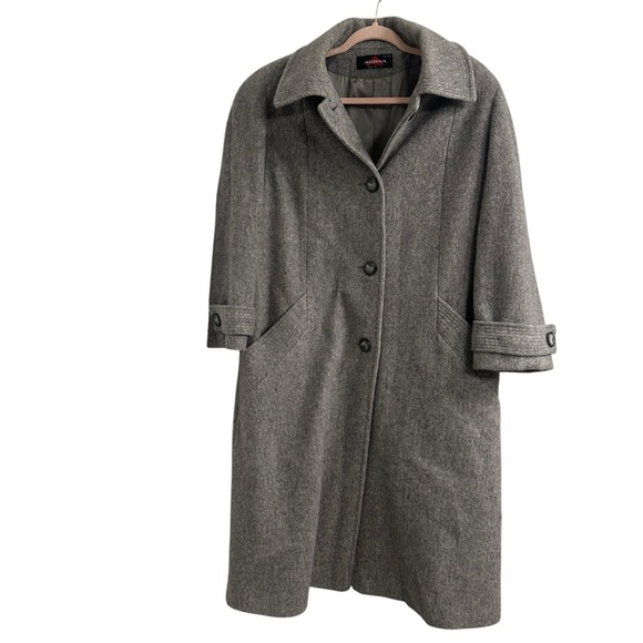 VINTAGE ALORNA Women’s Long Wool blend Coat Large Petite. - Picture 1 of 9